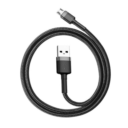 Kabel do transmisji danych i ładowania USB-A - microUSB Baseus Cafule, 18 W, 0,5 m, szary CAMKLF-AG1