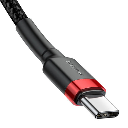 Kabel USB-C do ładowania i transmisji danych - USB-C Baseus Cafule, 60 W, 2 m, czerwony CATKLF-H91 