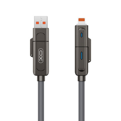 Kabel do ładowania i transmisji danych USB-C / USB-A - USB-C / Lightning XO Design NB275 2w1, 60 W, 1 m, czarny 