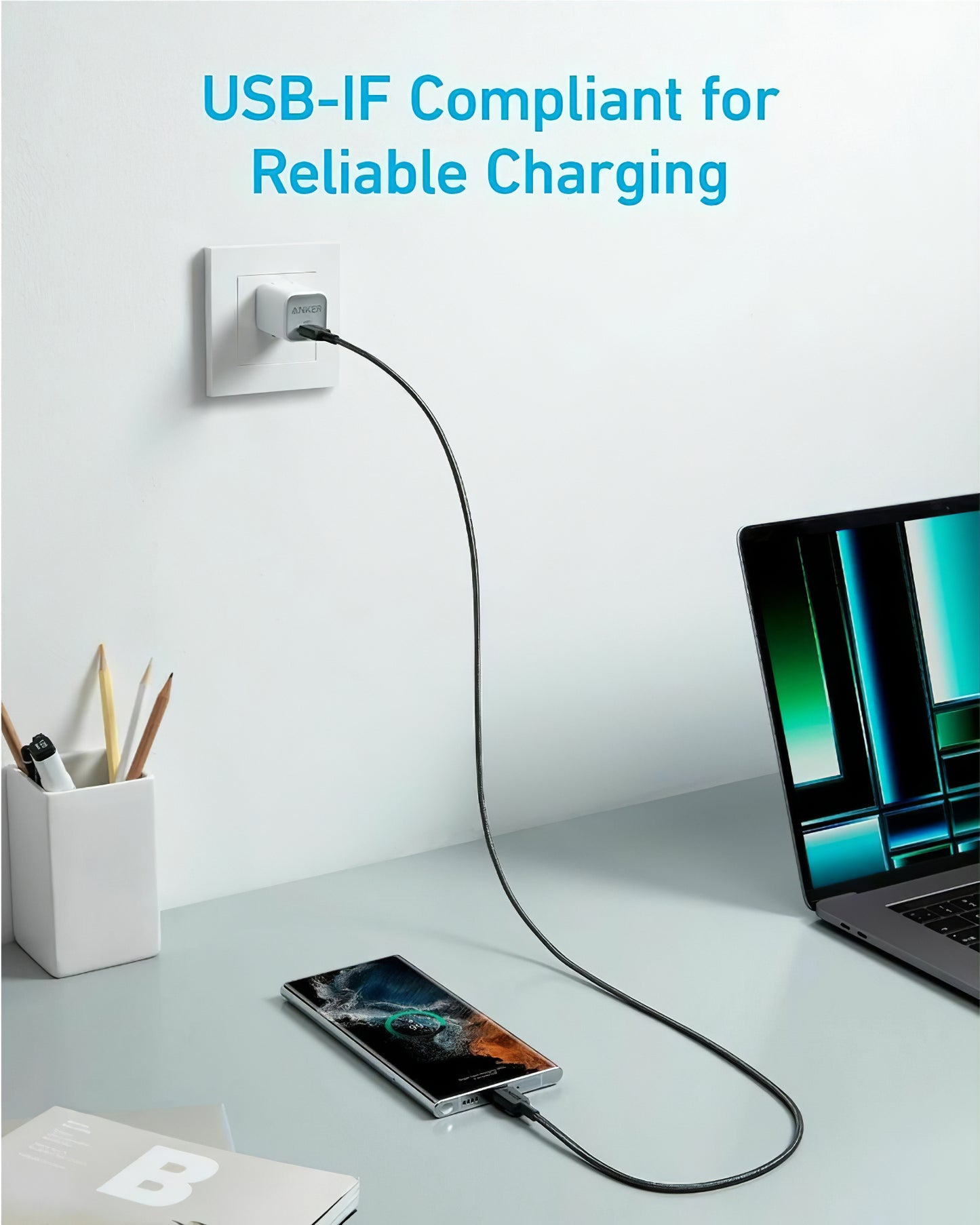 Kabel do danych i ładowania USB-C - USB-C Anker 322, 60W, 0,9m, Czarny A81F5G11