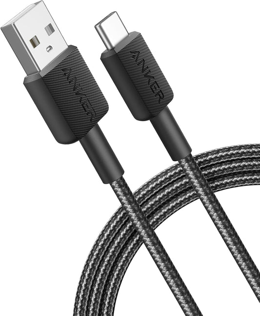Kabel do ładowania i transmisji danych USB-A - USB-C Anker 322, 18 W, 0,9 m, czarny A81H5G11