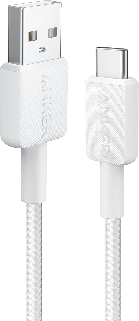 Kabel do ładowania i transmisji danych USB-A - USB-C Anker 322, 18 W, 0,9 m, biały A81H5G21