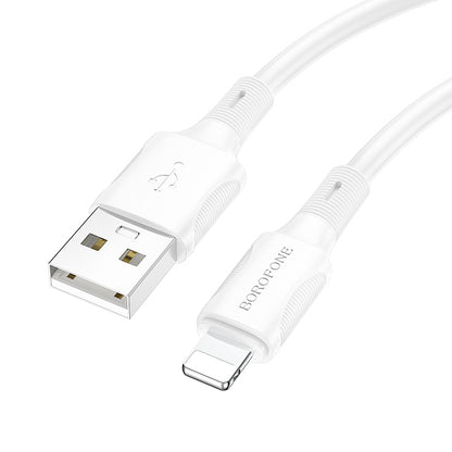 Kabel do ładowania i transmisji danych USB-A - Lightning Borofone BX80 Succeed, 18W, 1m, biały 