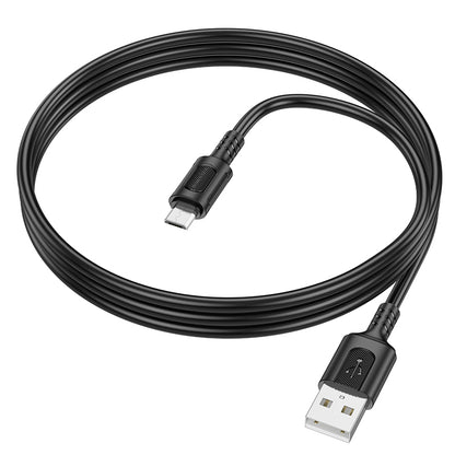 Kabel do ładowania i transmisji danych USB-A - microUSB Borofone BX111 Feliz, 18W, 1m, czarny 