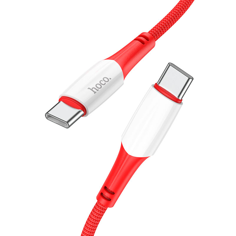 Kabel USB-C do ładowania i transmisji danych - USB-C HOCO X70, 60W, 1m, czerwony 