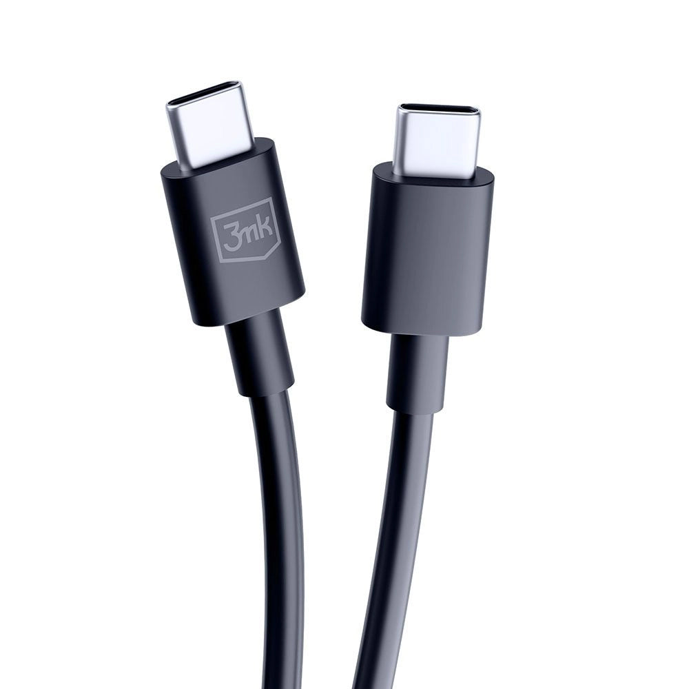 Kabel do danych i ładowania USB-C - USB-C 3MK Hyper, 100W, 1.2m, Czarny