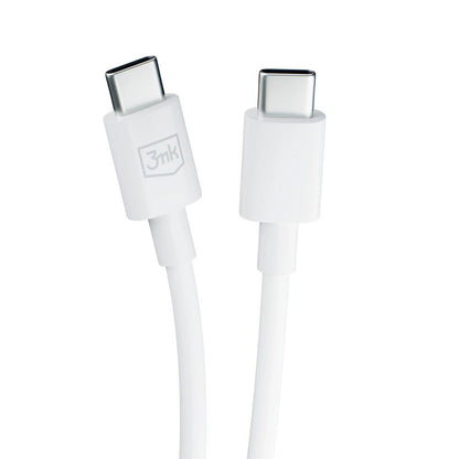 Kabel USB-C do ładowania i transmisji danych - USB-C 3MK Hyper, 100 W, 1,2 m, biały 