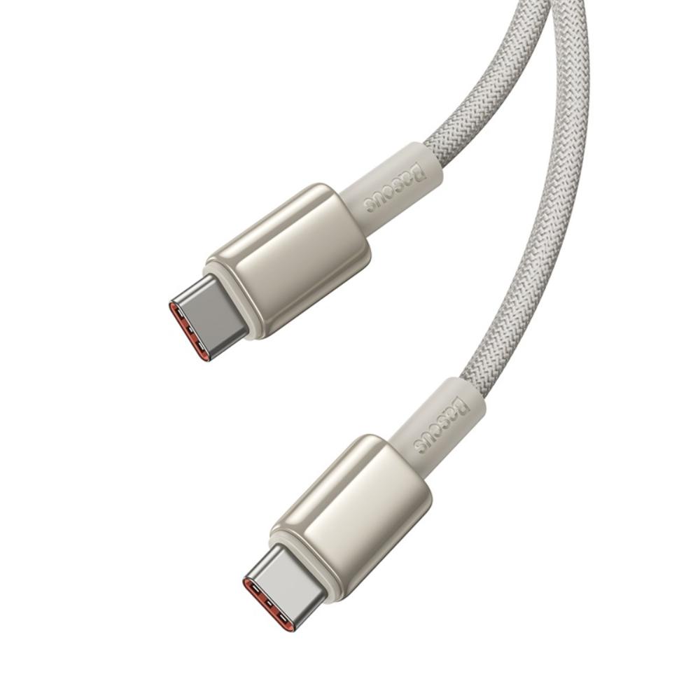 Cablu Date si Incarcare USB-C - USB-C Baseus Tungsten Gold, 100W, 1m, Auriu P10319800G21-00