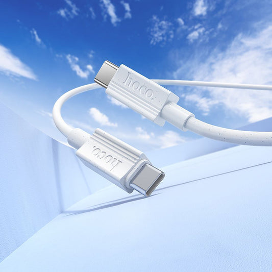 Kabel do danych i ładowania USB-C - USB-C HOCO X107, 60W, 1m, Biały