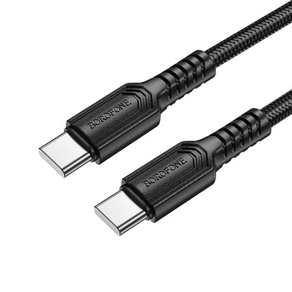 Kabel do danych i ładowania USB-C - USB-C Borofone BX116 Certain, 60W, 1m, Czarny