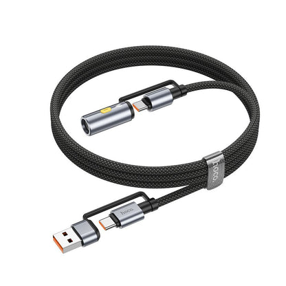 Kabel do danych i ładowania USB-C / USB-A - USB-C / Elektryczny zapalniczka HOCO U138, 60W, 1.2m, Czarny