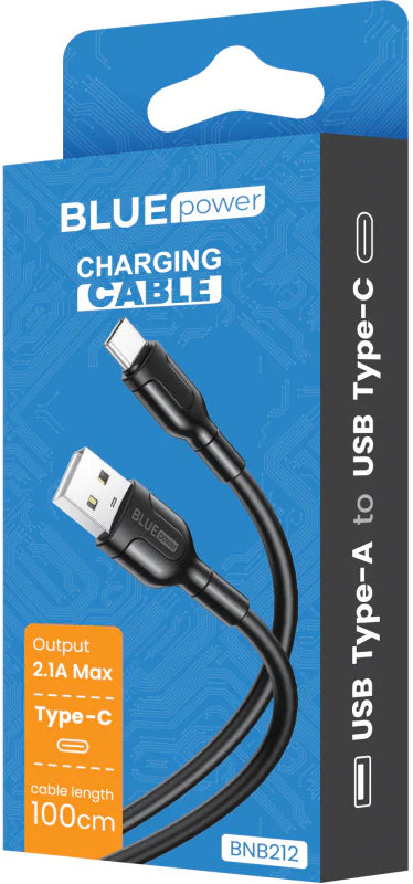 Kabel do danych i ładowania USB-A - USB-C Blue Power BNB212, 18W, 1m, Biały