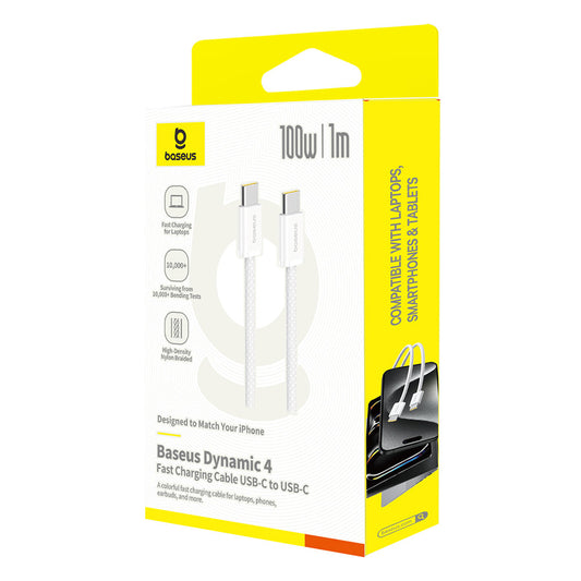 Kabel do danych i ładowania USB-C - USB-C Baseus Dynamic 4 Series, 100W, 1m, Biały P10381400211-00