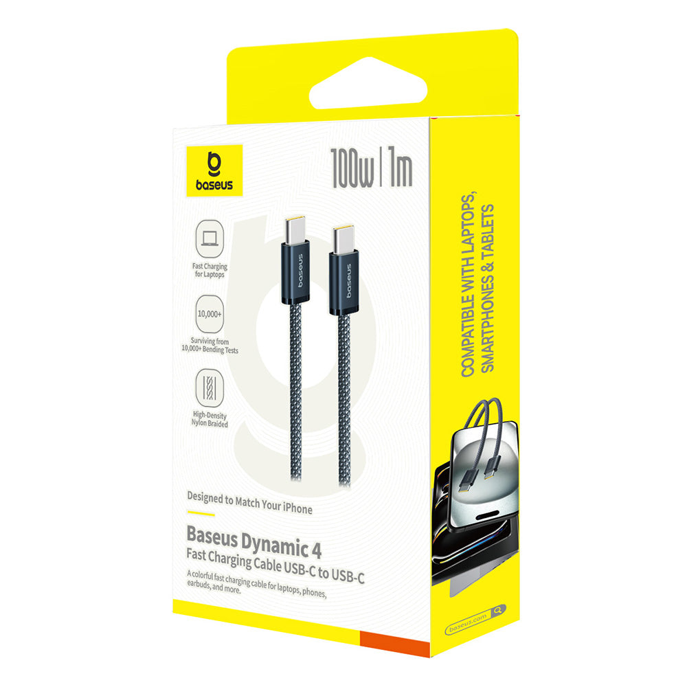 Kabel do danych i ładowania USB-C - USB-C Baseus Dynamic 4 Series, 100W, 1m, Granatowy P10381400121-00