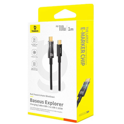 Kabel do danych i ładowania USB-C - USB-C Baseus Explorer, 100W, 1m, Czarny P10319703111-00