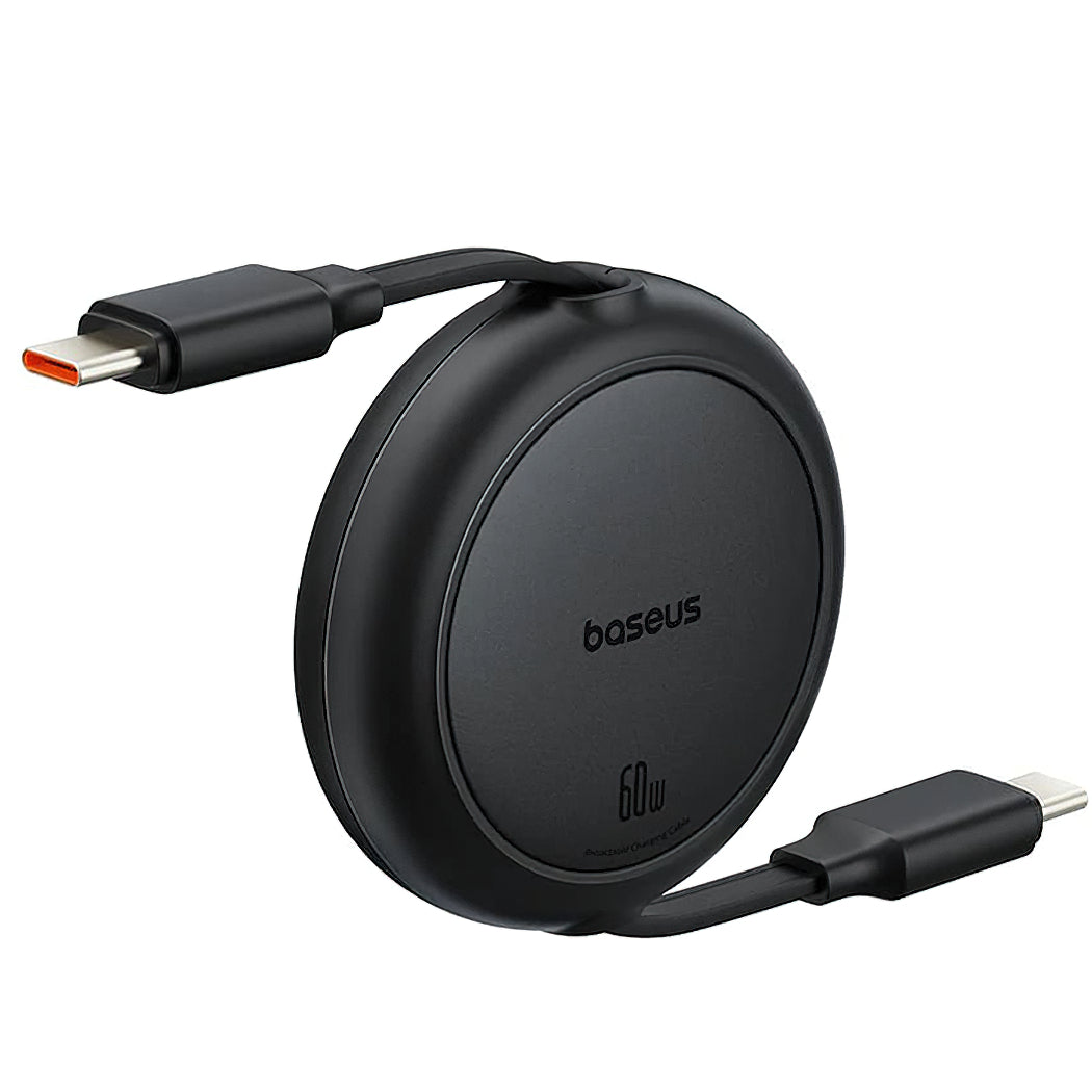 Kabel USB-C do USB-C Baseus Free2Pull Mini Retractable, 60W, 1m, Czarny P10364500111-01