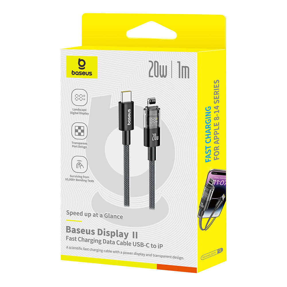 Kabel do danych i ładowania USB-C - Lightning Baseus Display 2, 20W, 2m, Czarny P10382703121-01