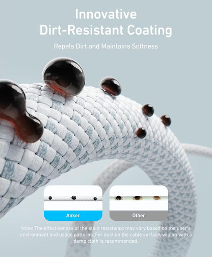 Kabel do danych i ładowania USB-C - USB-C Anker Zolo, 240W, 1m, Biały A8060H21