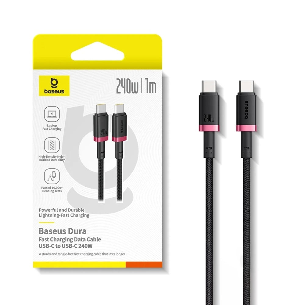 Kabel do danych i ładowania USB-C - USB-C Baseus Dura Series, 240W, 1m, Czerwony P10377803U03-01