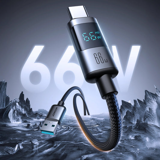Kabel do danych i ładowania USB-A - USB-C Joyroom S-A16 Pro Prism Display, 66W, 1.2m, Czarny