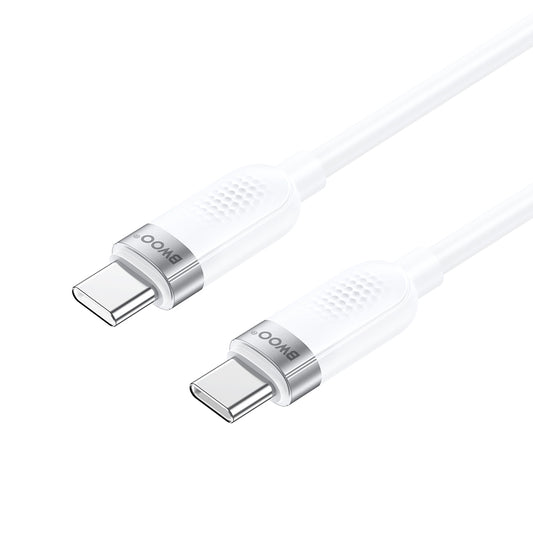 Kabel do danych i ładowania USB-C - USB-C BWOO BO-X315C, 100W, 1m, Biały