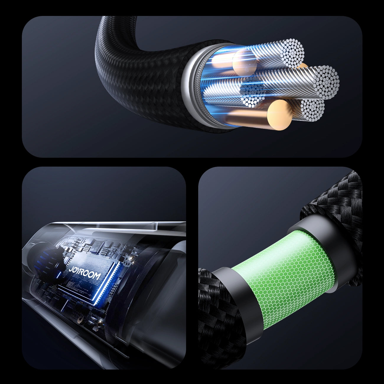 Kabel do danych i ładowania USB-C - USB-C Joyroom S-A16 Pro Prism Display, 100W, 1,2m, Czarny