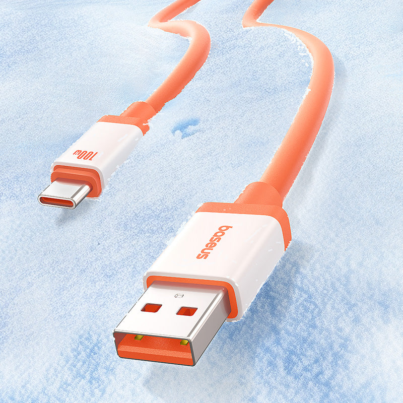 Kabel do danych i ładowania USB-A - USB-C Baseus Zero Degree Series, 100W, 2m, Czerwony