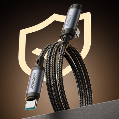 Kabel do danych i ładowania USB-C - USB-C Joyroom S-A56 EnjoyX Angled, 60W, 1.2m, Czarny