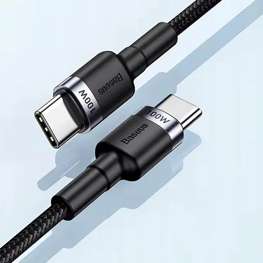 Kabel USB-C do USB-C Baseus Cafule, 100W, 2m, Szary CATKLF-BLG1