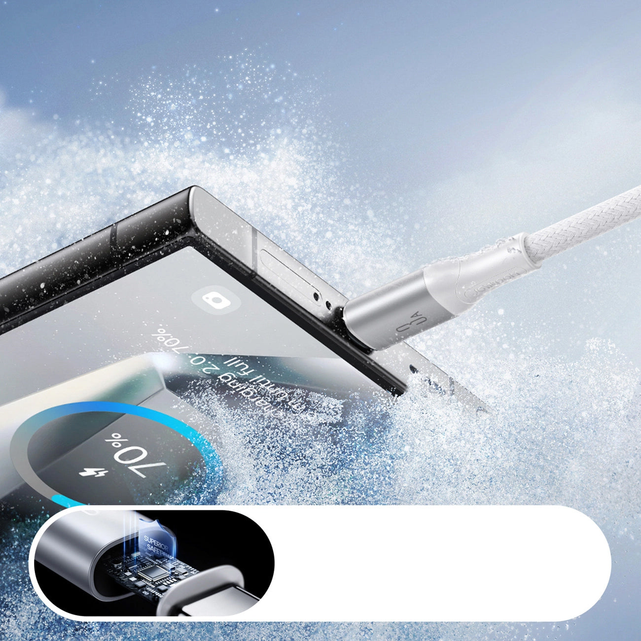 Kabel do danych i ładowania USB-A - USB-C Joyroom S-A28 Flash, 30W, 2m, Biały