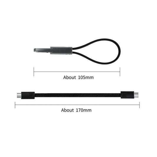 Kabel do danych i ładowania USB-C - USB-C Tech-Protect Ultraboost DNA Keychain, 60W, 0.17m, Szary