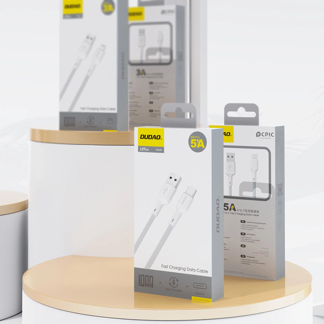 USB-A to USB-C Dudao L9T Data and Charging Cable, 100W, 1m, White