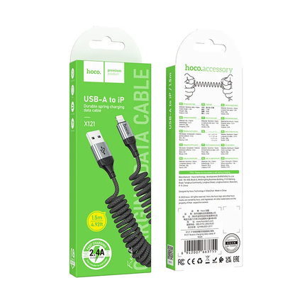 Kabel do danych i ładowania USB-A - Lightning HOCO X121, 27W, 1,5m, Czarny