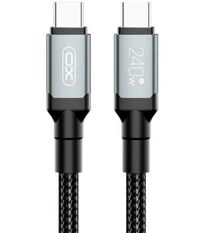 Kabel do danych i ładowania USB-C - USB-C XO Design NB-Q264A, 240W, 1m, Czarny