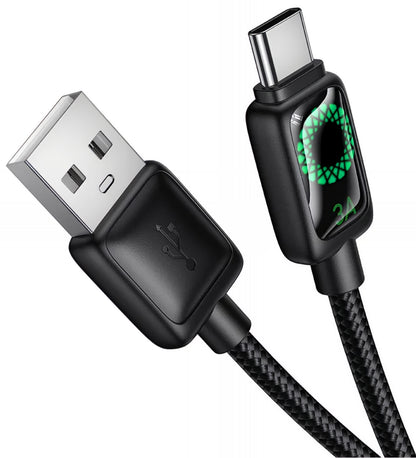 Kabel do danych i ładowania USB-A - USB-C HOCO U146, 36W, 1.2m, Czarny