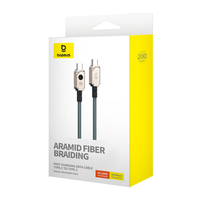 Kabel do danych i ładowania USB-C - USB-C Baseus Unbreakable, 100W, 2m, Biały P10355800221-01