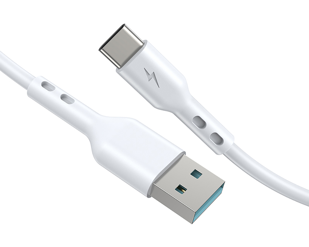 Kabel do danych i ładowania USB-A - USB-C BWOO X172C, 60W, 1m, Biały