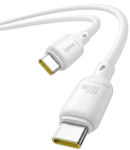 Kabel USB-C do USB-C Baseus Silky, 100W, 1m, Biały P10377704213-00