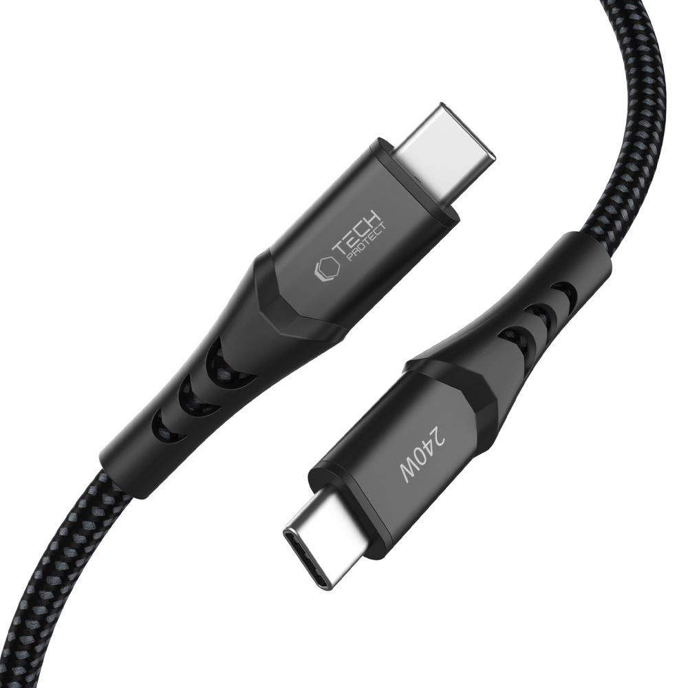 Kabel do przesyłu danych i ładowania USB-C - USB-C Tech-Protect UB11T Ultraboost, 240W, 1m, Czarny
