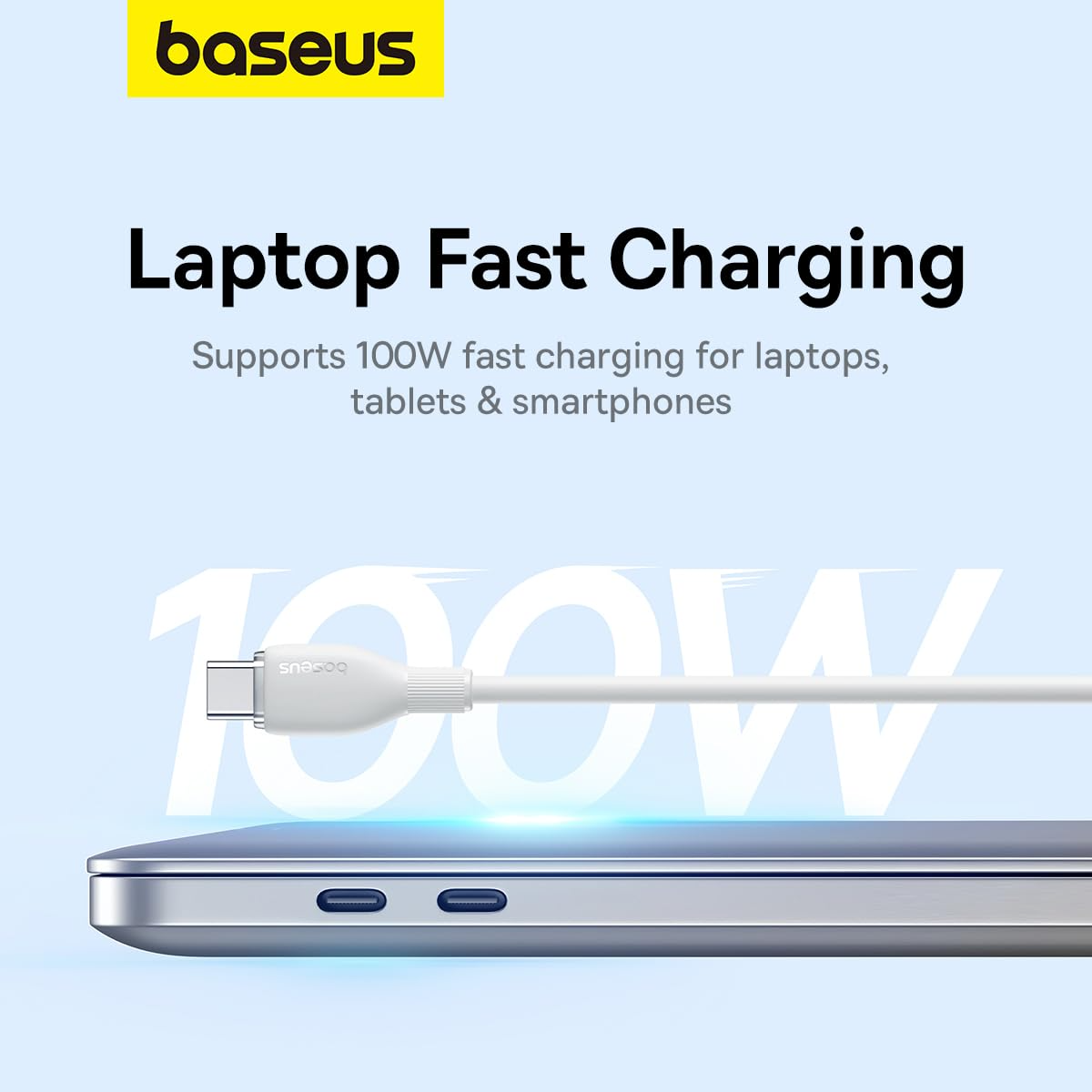 Kabel do danych i ładowania USB-C - USB-C Baseus Pudding, 100W, 1.2m, Biały P10355702221-00