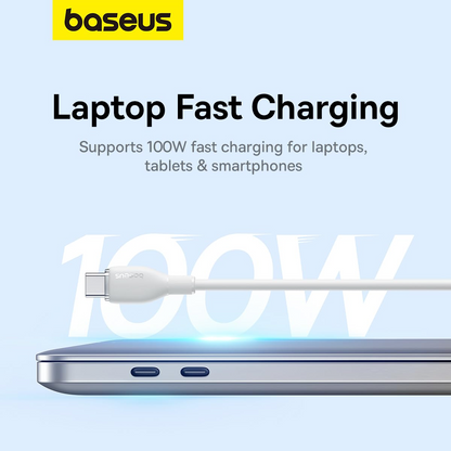 Kabel do danych i ładowania USB-C - USB-C Baseus Pudding, 100W, 1.2m, Biały P10355702221-00