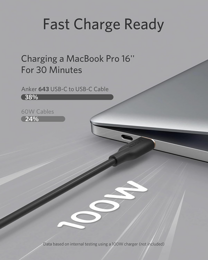 Kabel do danych i ładowania USB-C - USB-C Anker PowerLine III, 100W, 0.9m, Czarny, Ponownie zapakowany A8552H11
