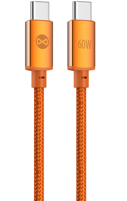 Kabel do przesyłu danych i ładowania USB-C - USB-C Forever Saffron, 60W, 1m, Pomarańczowy
