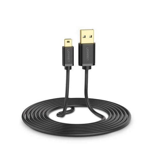 Kabel do przesyłu danych i ładowania USB-A - miniUSB UGREEN US132, 3m, Czarny