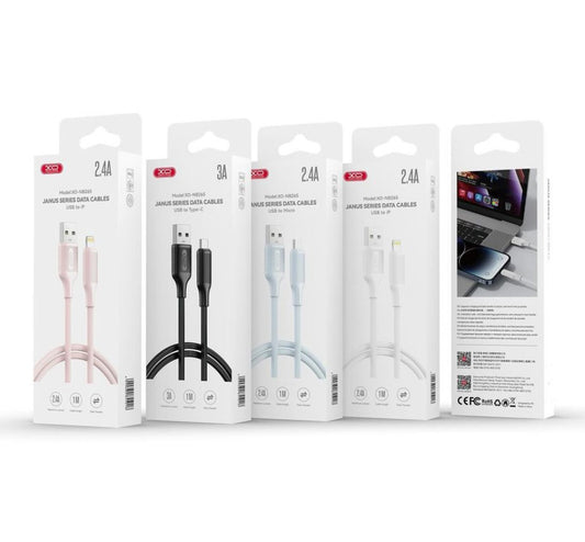 Kabel do danych i ładowania USB-A - Lightning XO Design NB265, 12W, 1m, Różowy