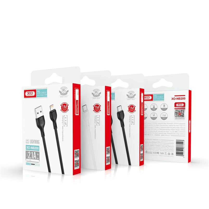 Kabel do danych i ładowania USB-A - microUSB XO Design NB200, 10W, 1m, Biały