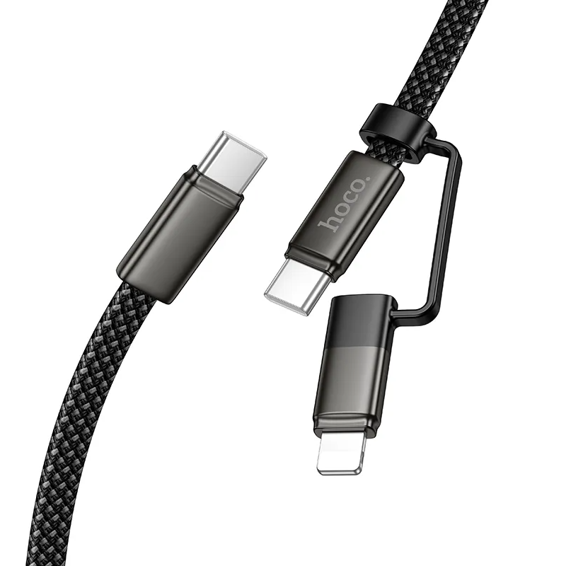 USB-C to Lightning / USB-C Data and Charging Cable HOCO X125, 60W, 1m, Black