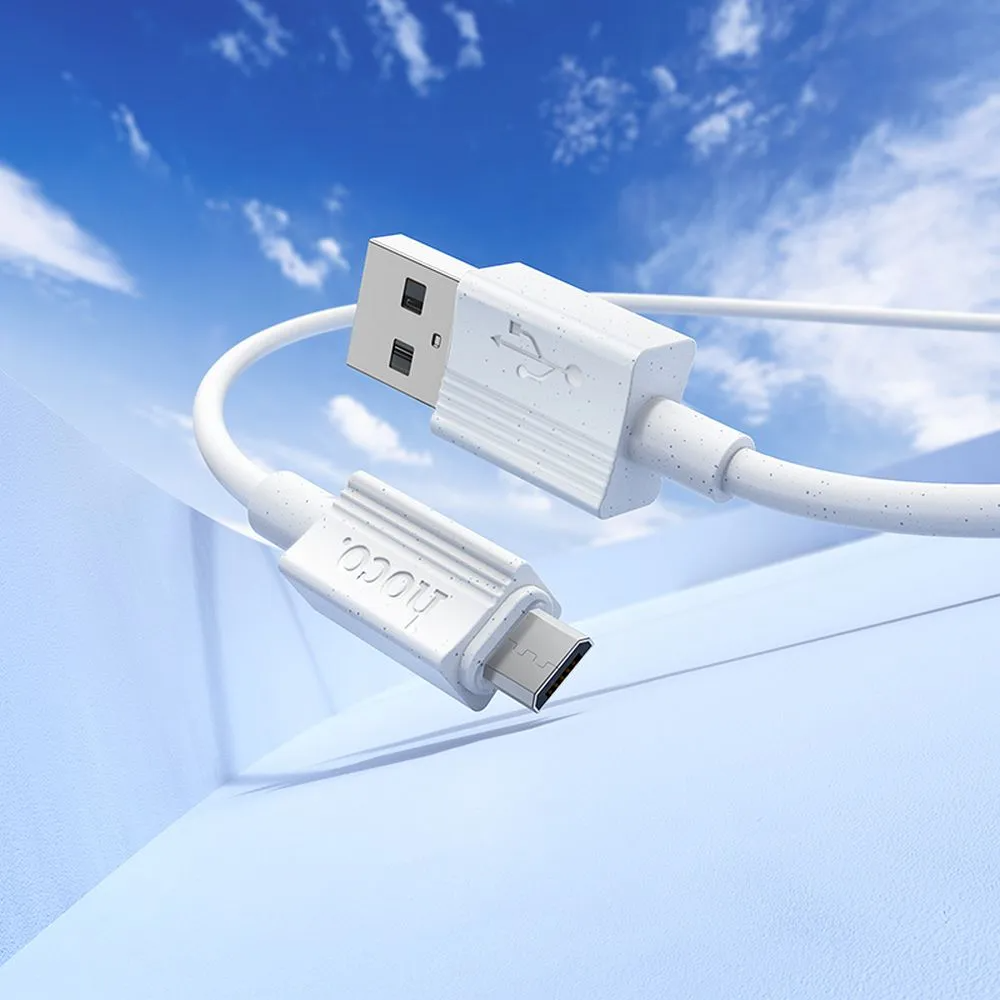 Kabel do danych i ładowania USB-A - microUSB HOCO X107, 18W, 1m, biały