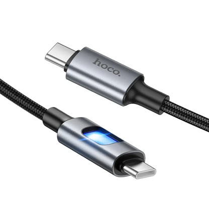 USB-C Data and Charging Cable - USB-C HOCO U144 Led, 60W, 1.2m, Black