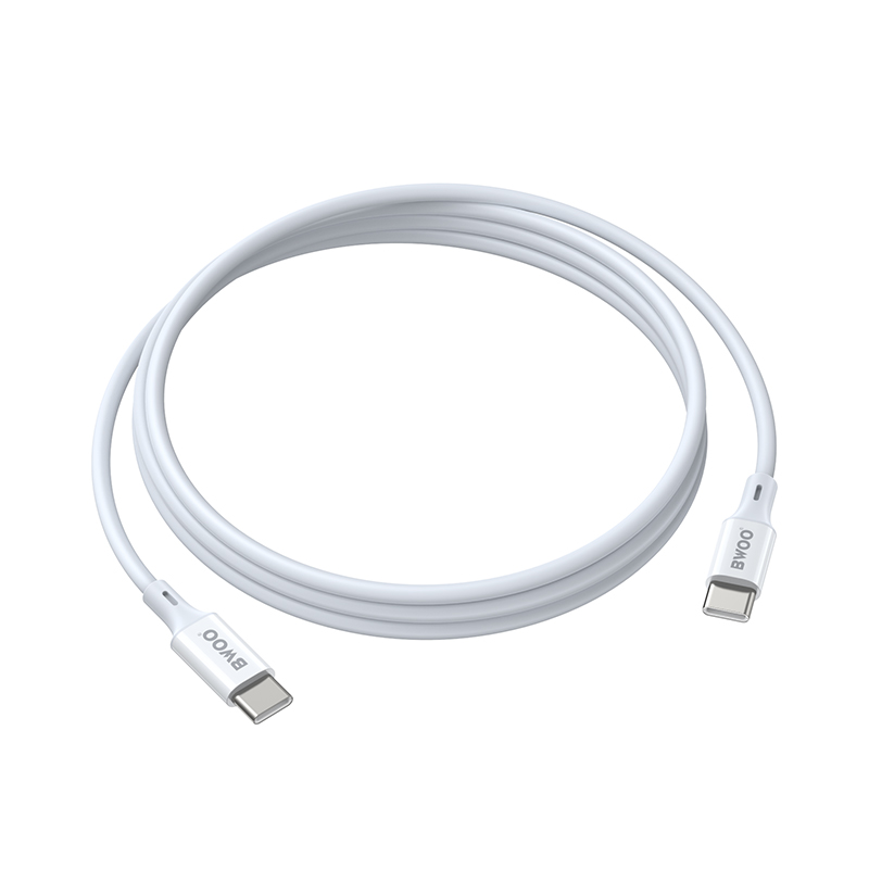 Kabel do przesyłu danych i ładowania USB-C - USB-C BWOO BO-X283CC-2M, 60W, 2m, biały